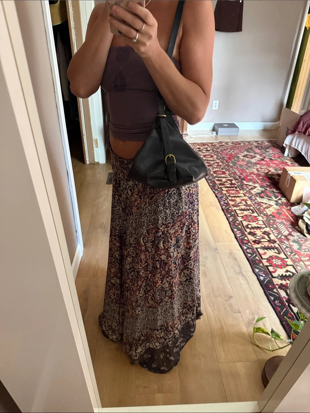Madewell Black Leather Crescent Hobo Bag